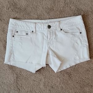 AE White Denim Low rise Shorties